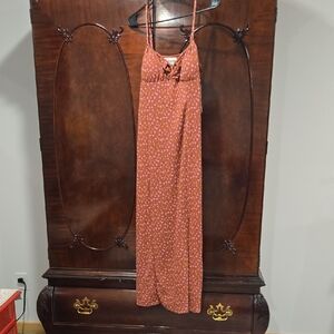 No Boundaries Brown and Pink Floral Dress